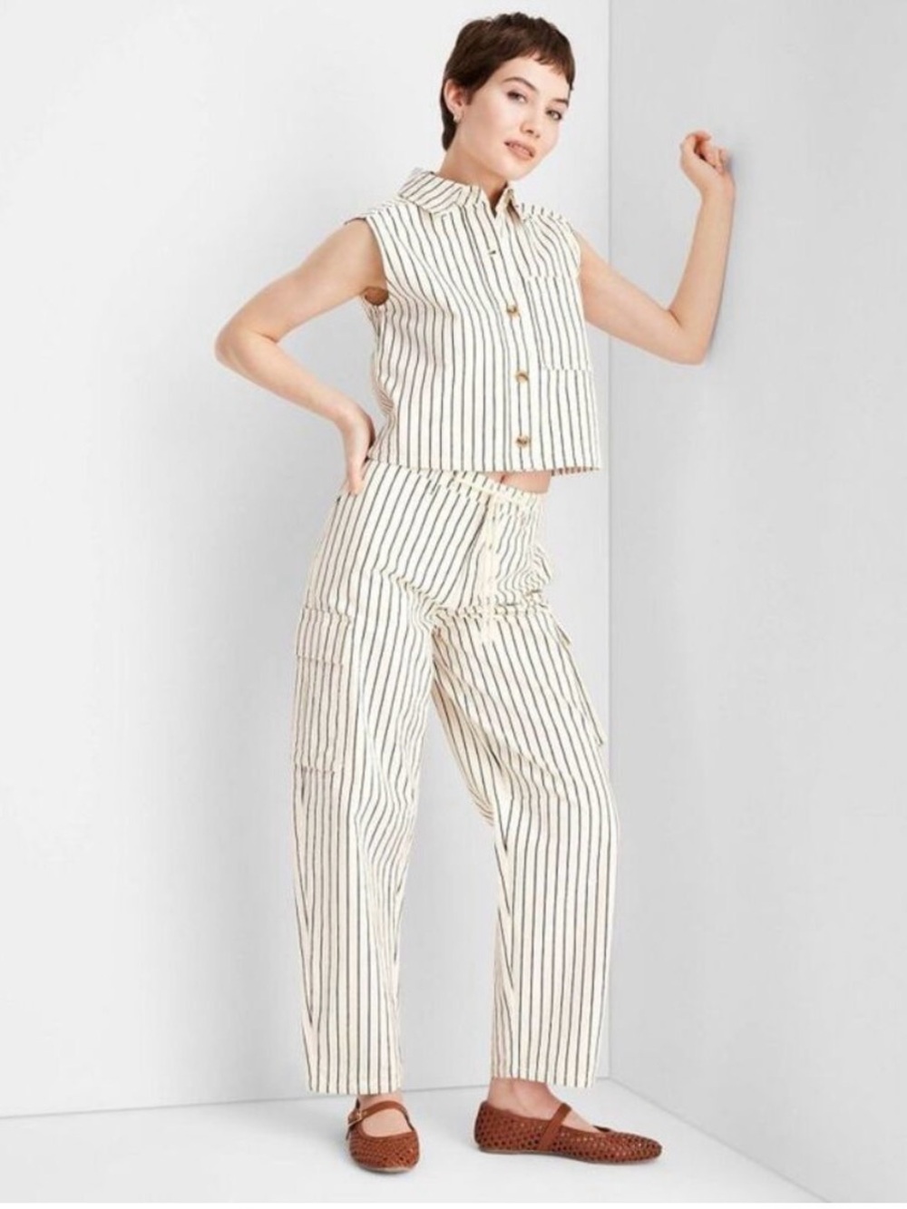 Future Collective High Rise Ankle Cargo Jeans